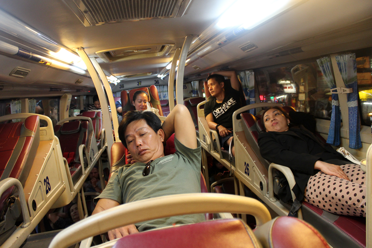 Noční „spací“ autobus ve vietnamu