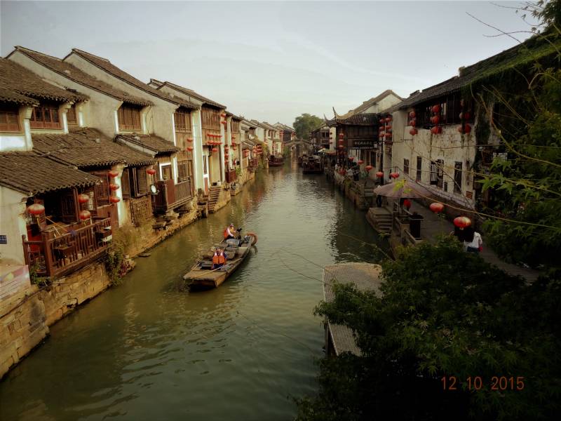 Tradičná kanálová architektúra v meste Suzhou