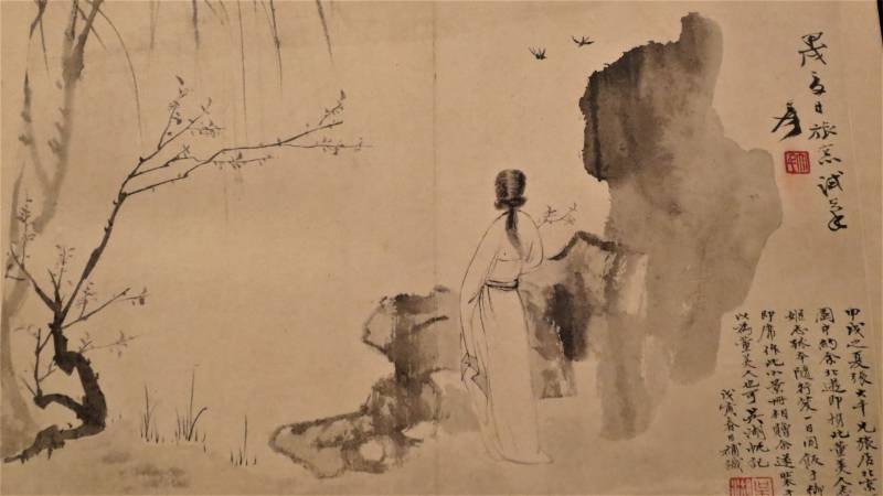 Tradičná čínska tušová maľba z výstavy v Shanghai museum
