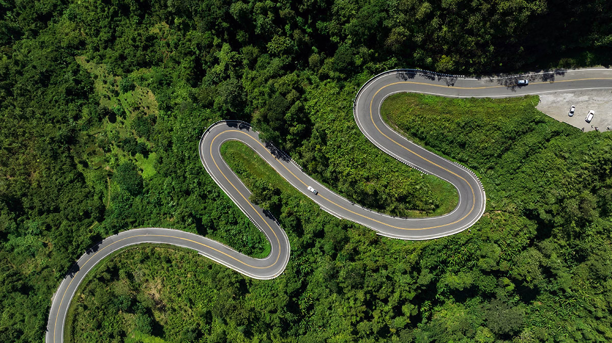 Silnice severní Thajsko výlet na motorce