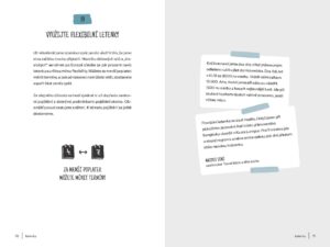Otevřená stránka 36-37 z knihy Travel Tips s tipem "Využijte flexibilní letenky", popisující výhody a možnosti změny termínů letů za poplatek.