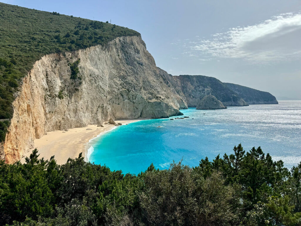 Pláž Porto Katsiki na řeckém ostrově Lefkáda