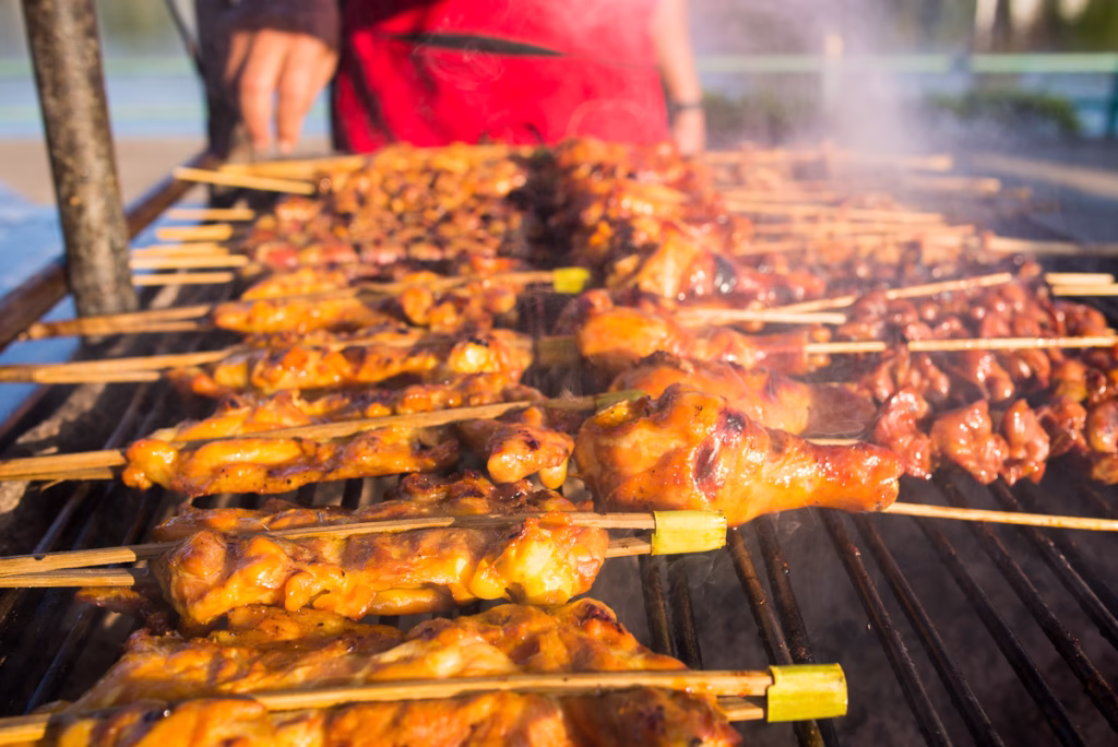 thajske barbecue na ulici