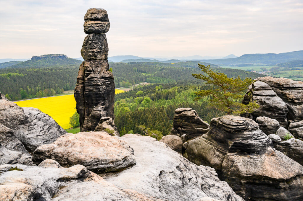 Skalní věž Barbarine, Pfaffenstein, Saské Švýcarsko