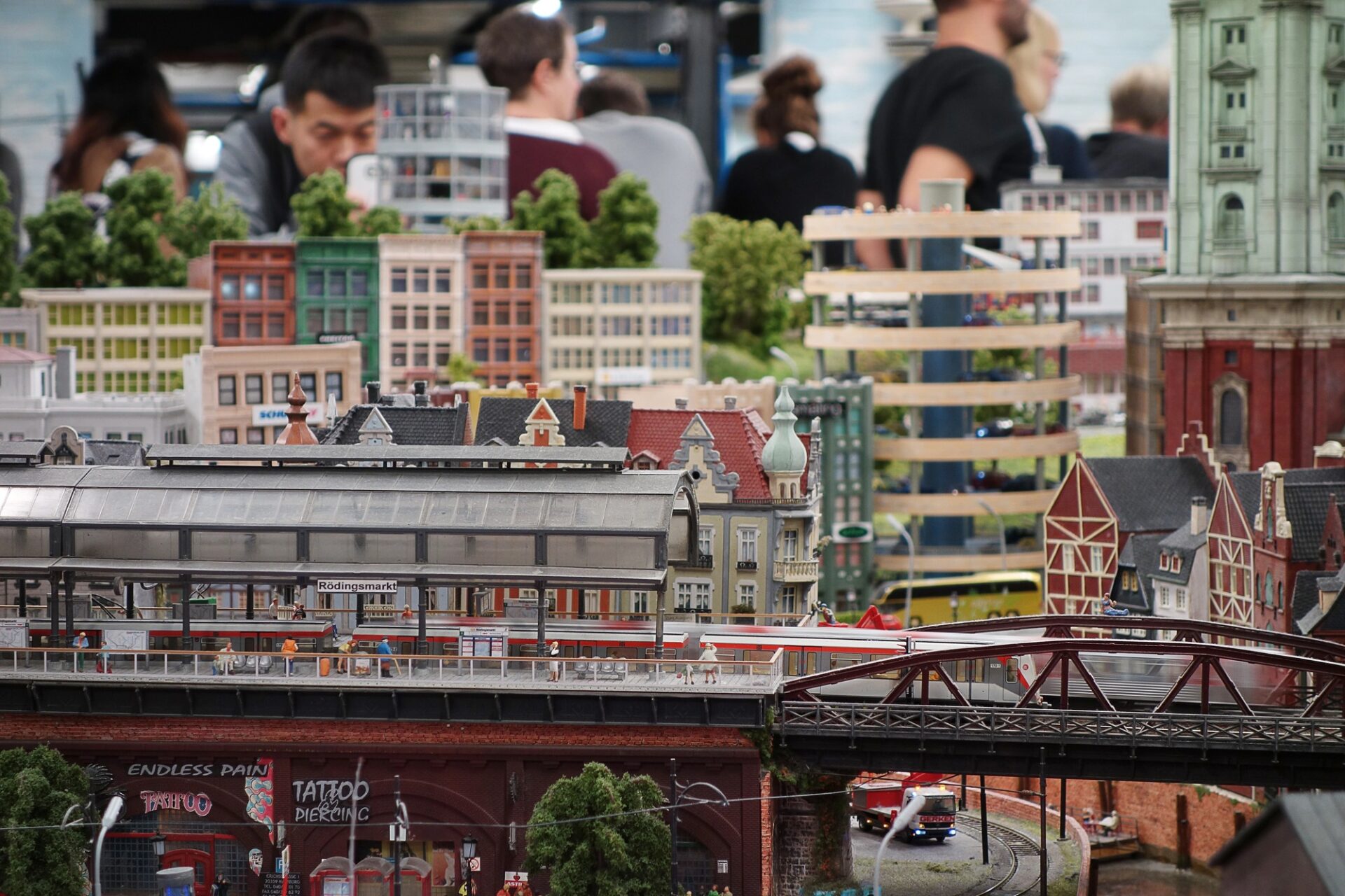 Detail modelového světa v Miniatur Wunderland v Hamburku
