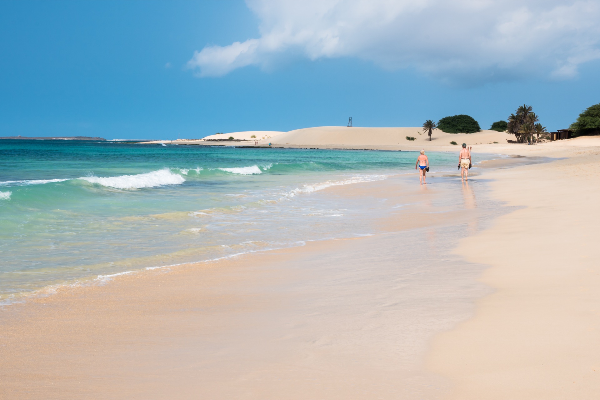 Pláž Praia de Chaves na ostrově Boa Vista, Kapverdy